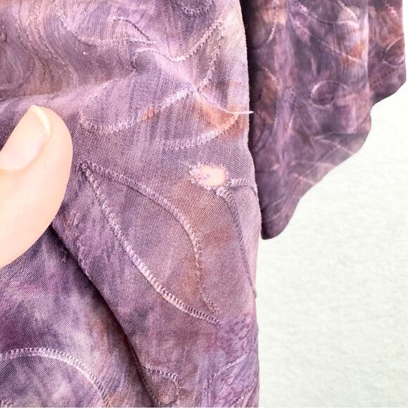 Vintage Purple Whimsigoth Witchycore Textured Stretch Drapey Asymmetric Top XL - Picture 7 of 12